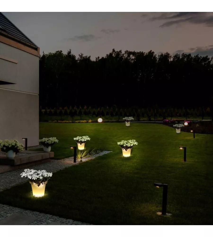 VASO DECORATIVO DA ESTERNO LUMINOSO LED RGB 35,5X32,5 CM